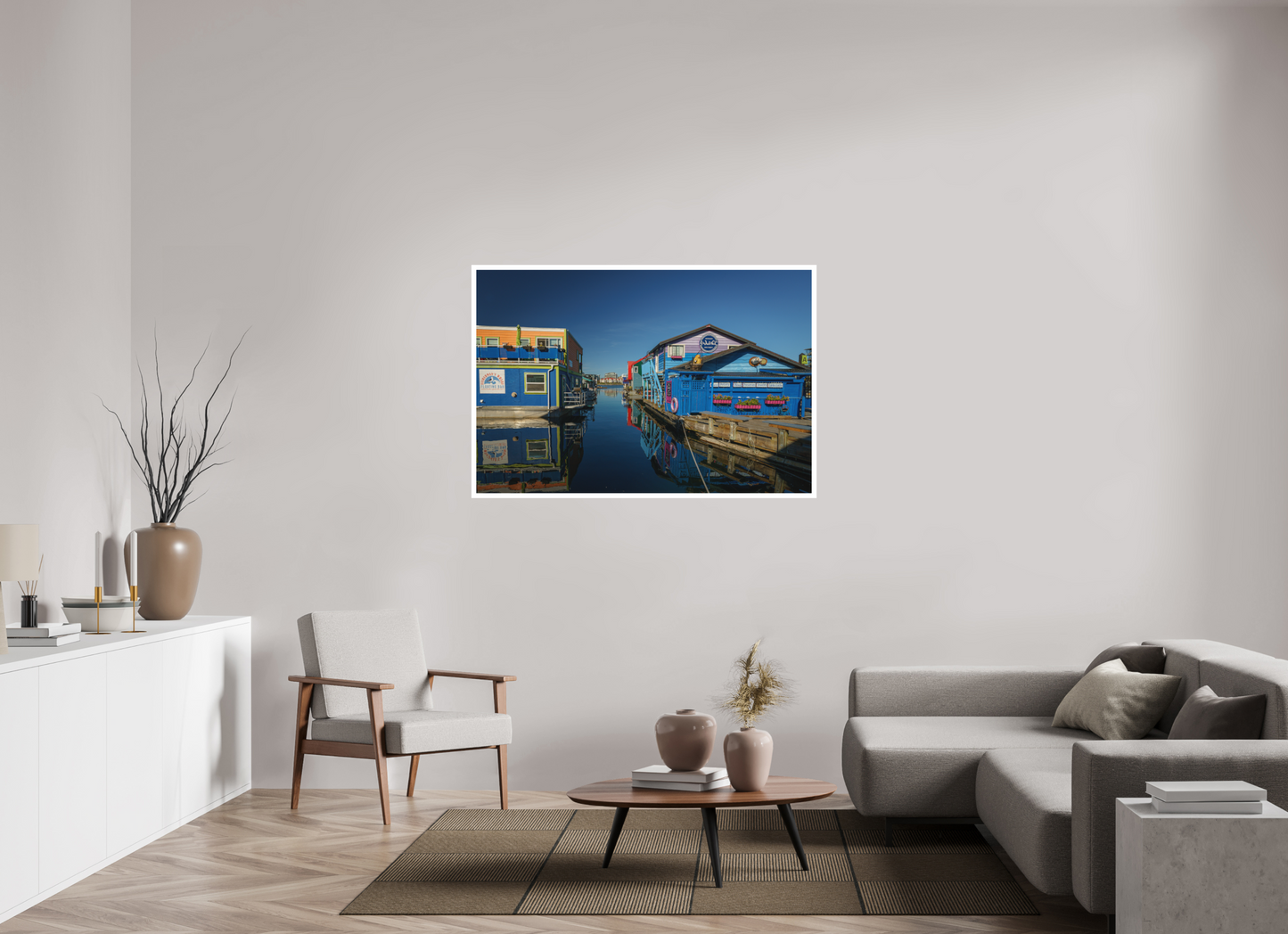 54 x 36″, Matte Photo Print On Fuji Crystal DP II Victoria Fisherman's Wharf Casas Flotantes