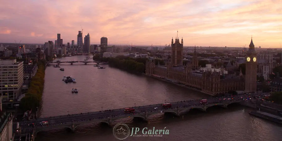 Londres Río Támesis Atardecer - JP Galería