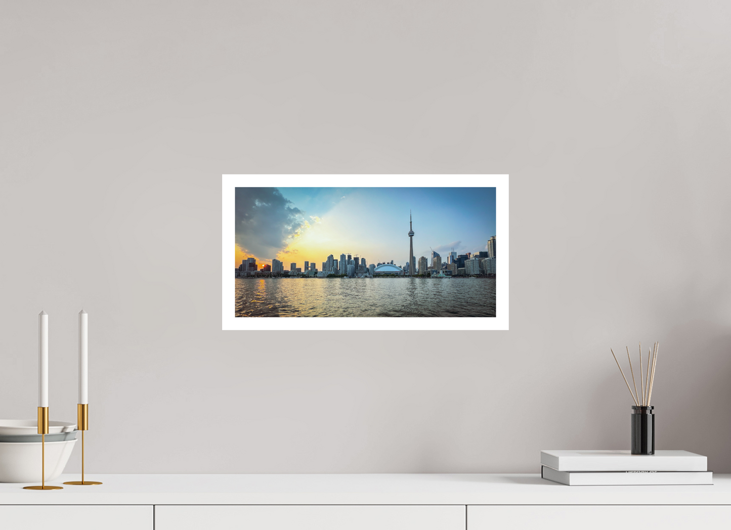 16 x 8″, Matte Photo Print On Fuji Crystal DP II Toronto Atardecer Skyline