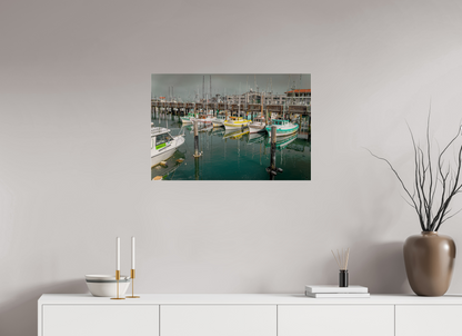 30 x 20″, Print Under Acrylic Glass On Fuji Crystal San Francisco Botes en Muelle