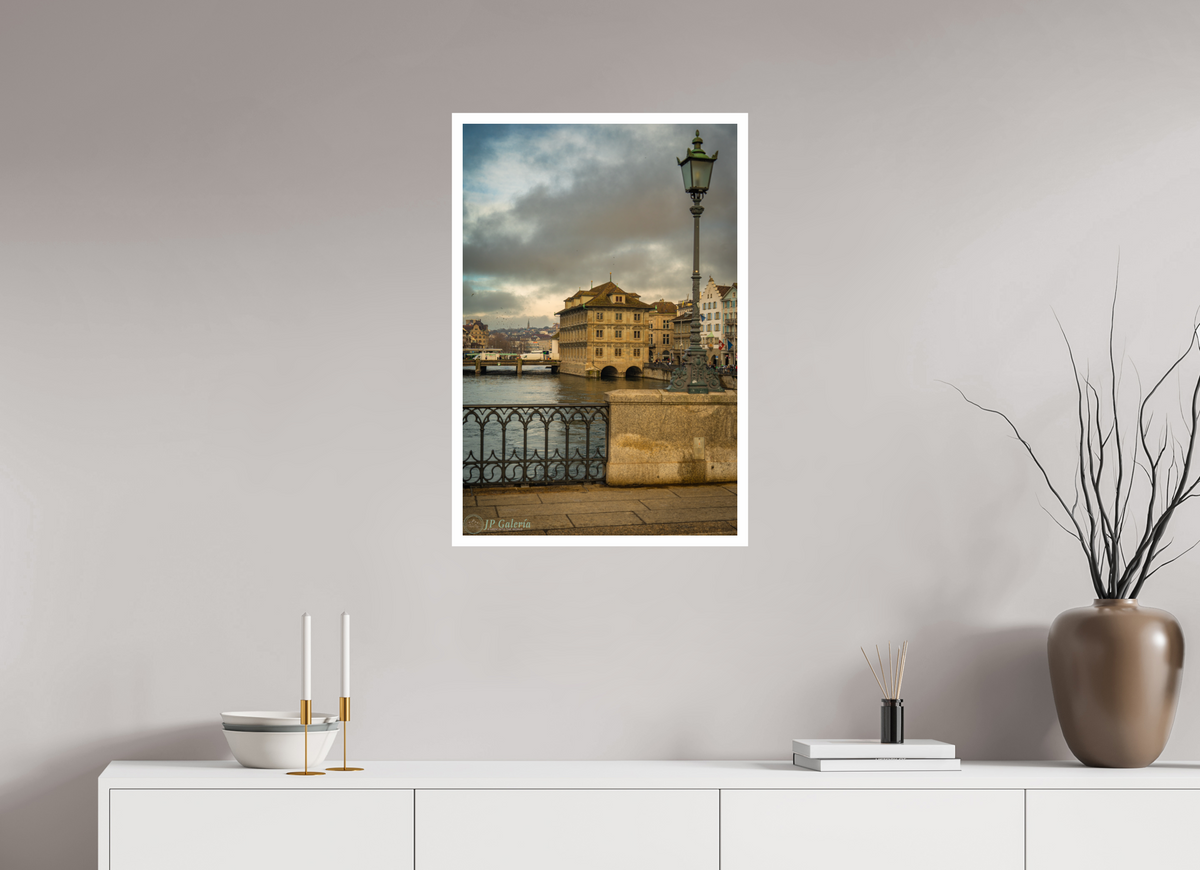 20 x 30″, Gloss Hahnemühle Photo Silk Baryta X La Paz del Ayuntamiento sobre el Limmat