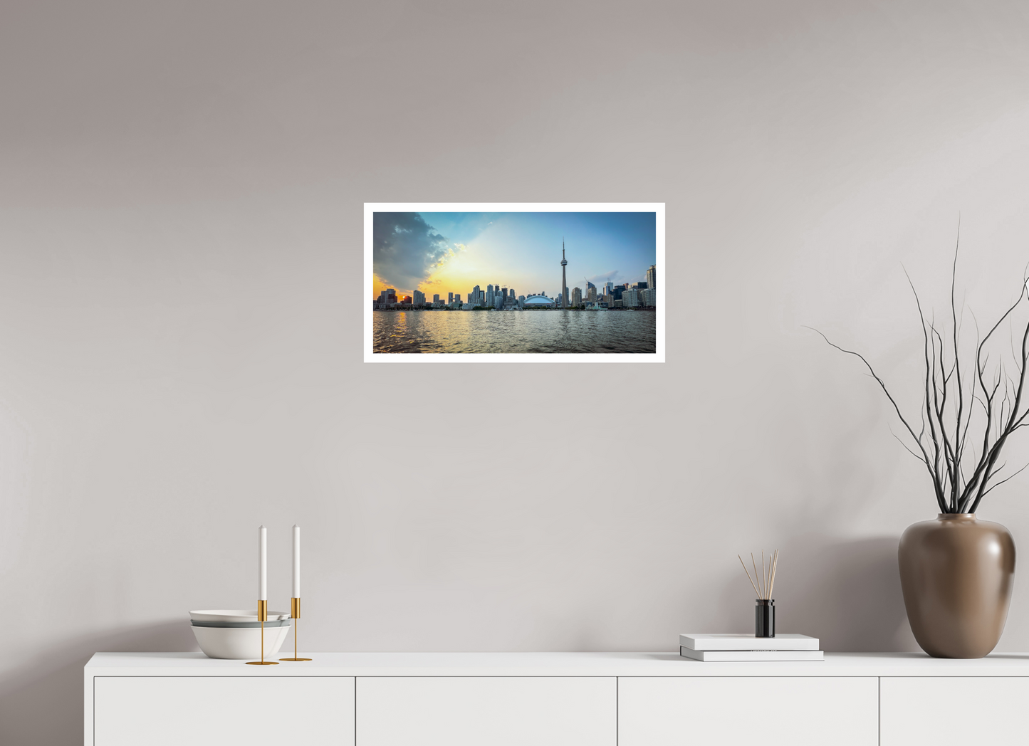 24 x 12″, Gloss Hahnemühle Photo Silk Baryta X Toronto Atardecer Skyline