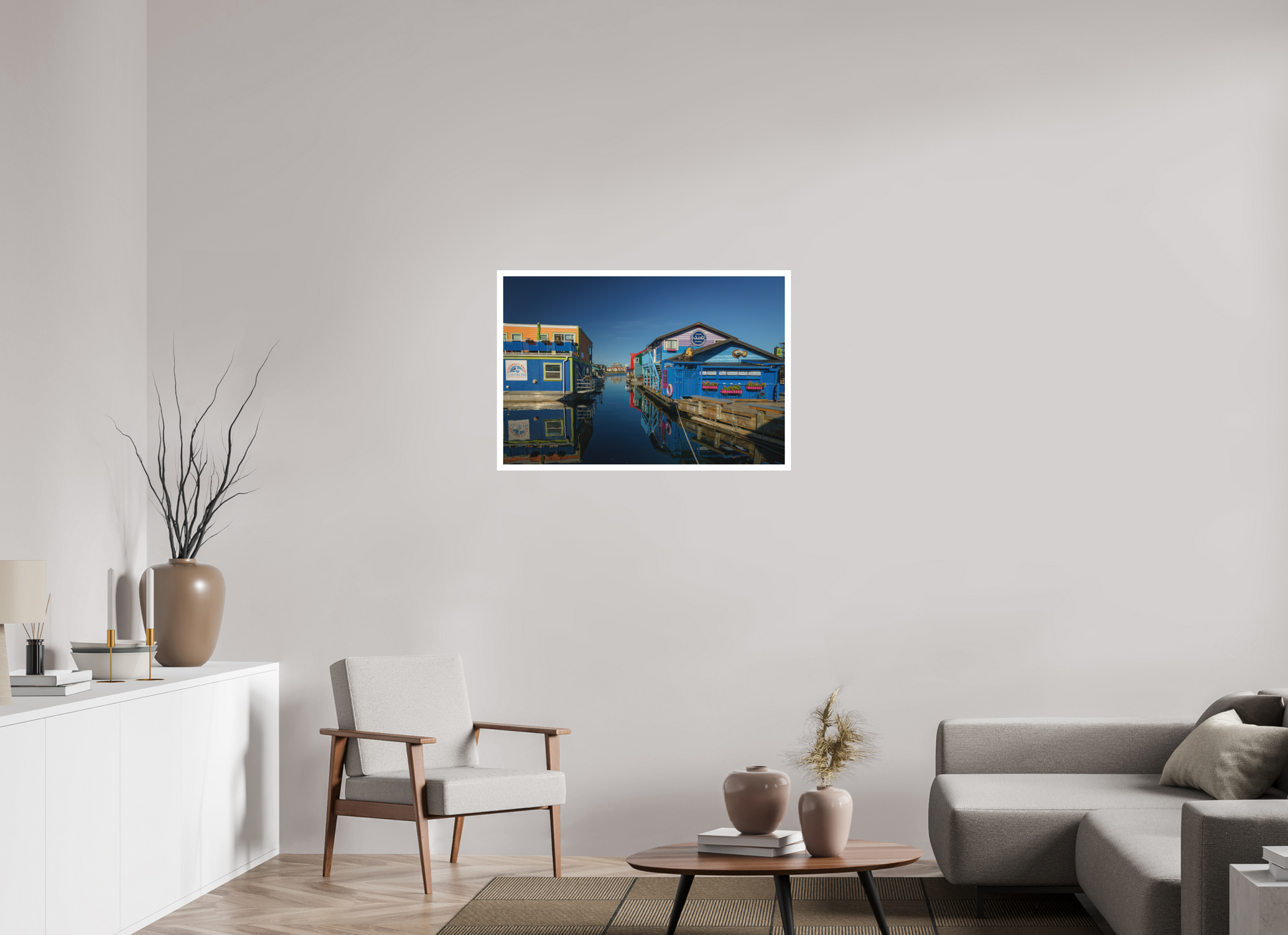 36 x 24″, Matte Hahnemühle Photo Rag Ultra Smooth Victoria Fisherman's Wharf Casas Flotantes