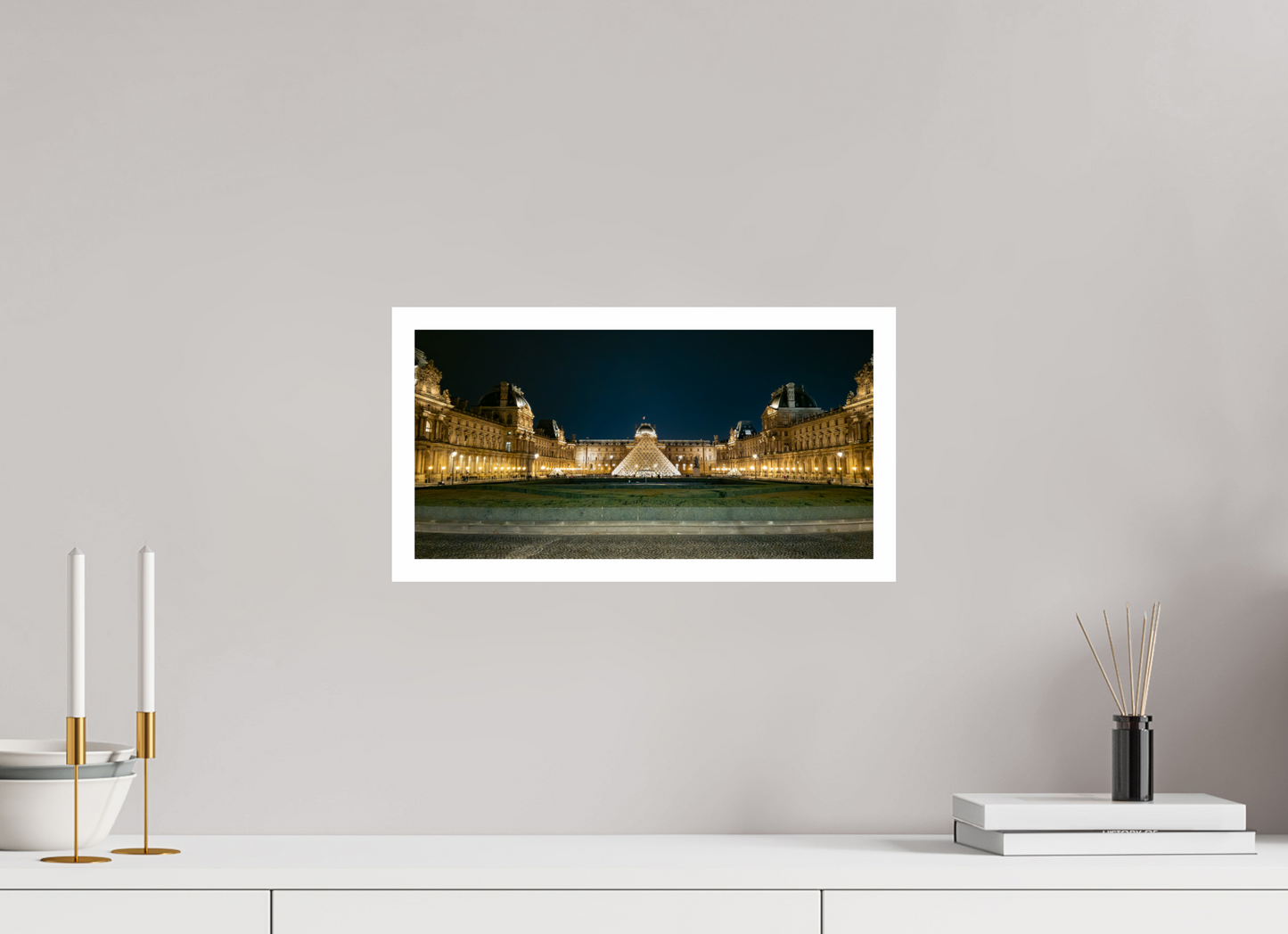 16 x 8″, Gloss Photo Print On Fuji Crystal DP II Paris  Museo del Louvre de Noche