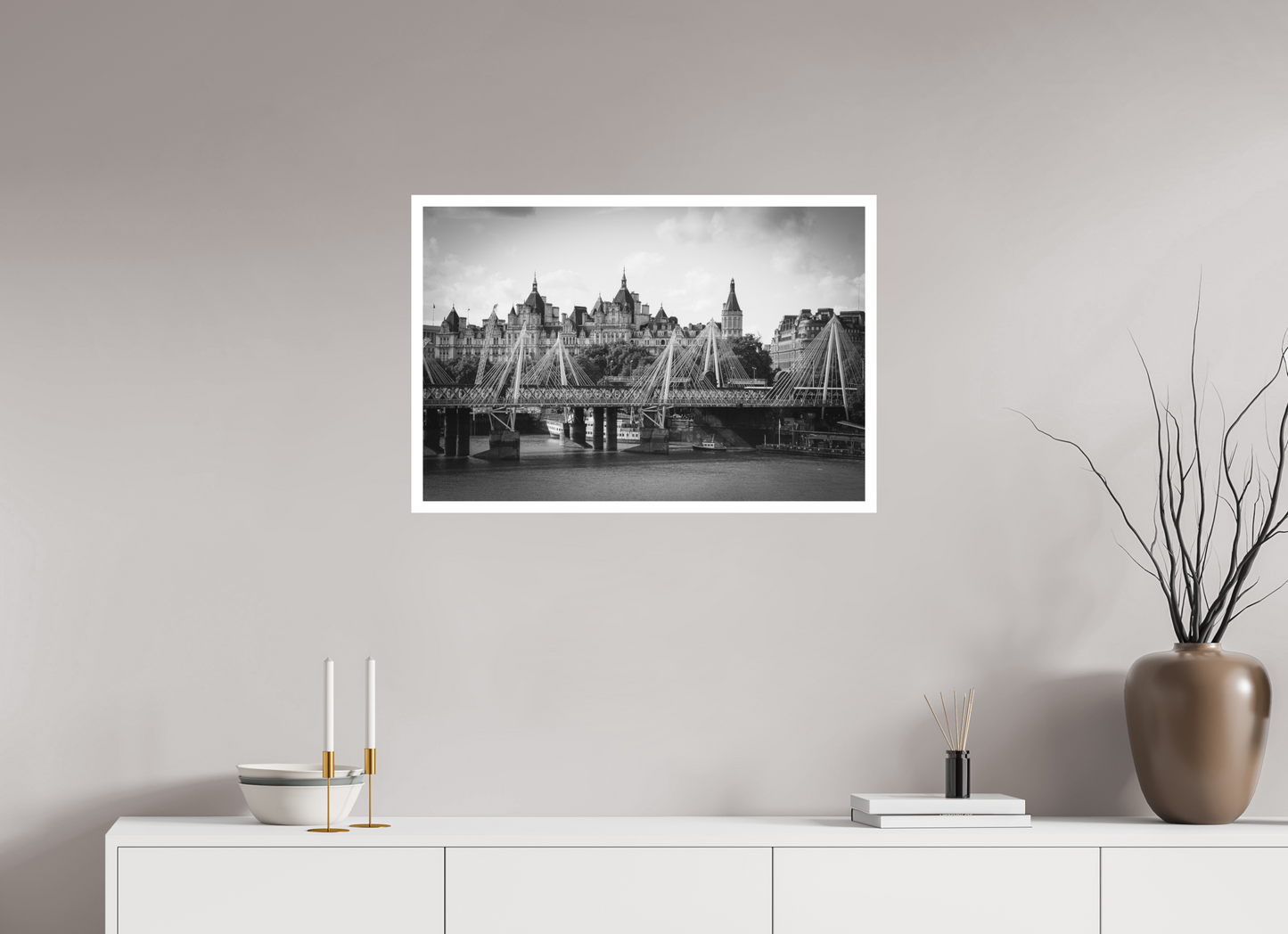 30 x 20″, Matte Hahnemühle Photo Rag Ultra Smooth Londres Puente Golden Jubilee y Hungerford