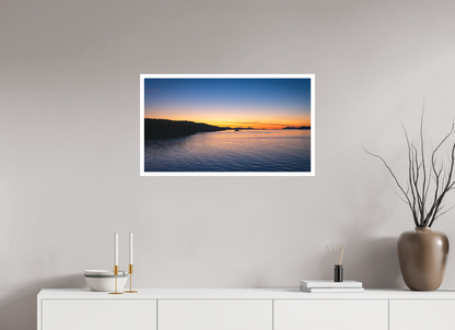 32 x 18″, Matte Photo Print On Fuji Crystal DP II Vancouver Estrecho de Georgia Atardecer