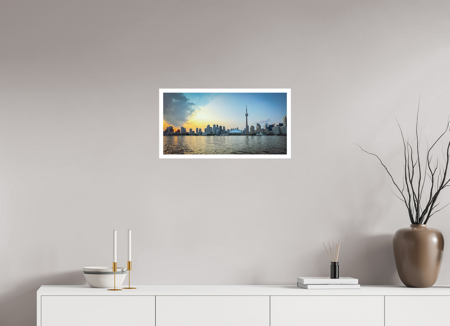 24 x 12″, Matte Hahnemühle Photo Rag Ultra Smooth Toronto Atardecer Skyline