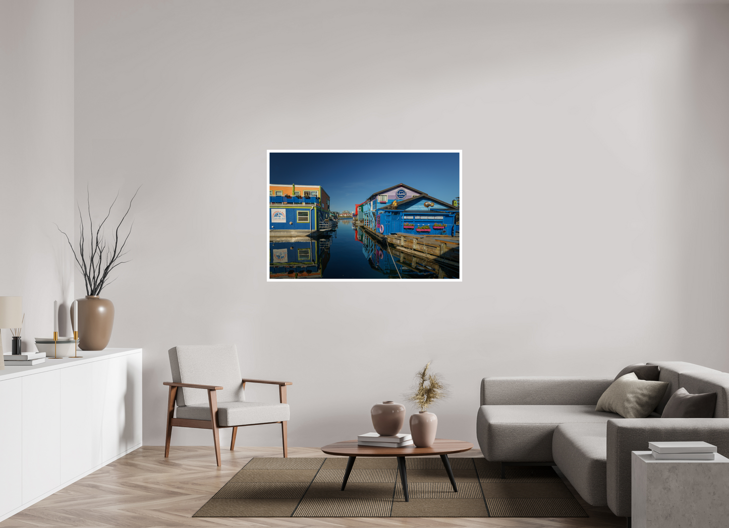 54 x 36″, Gloss Hahnemühle Photo Silk Baryta X Victoria Fisherman's Wharf Casas Flotantes