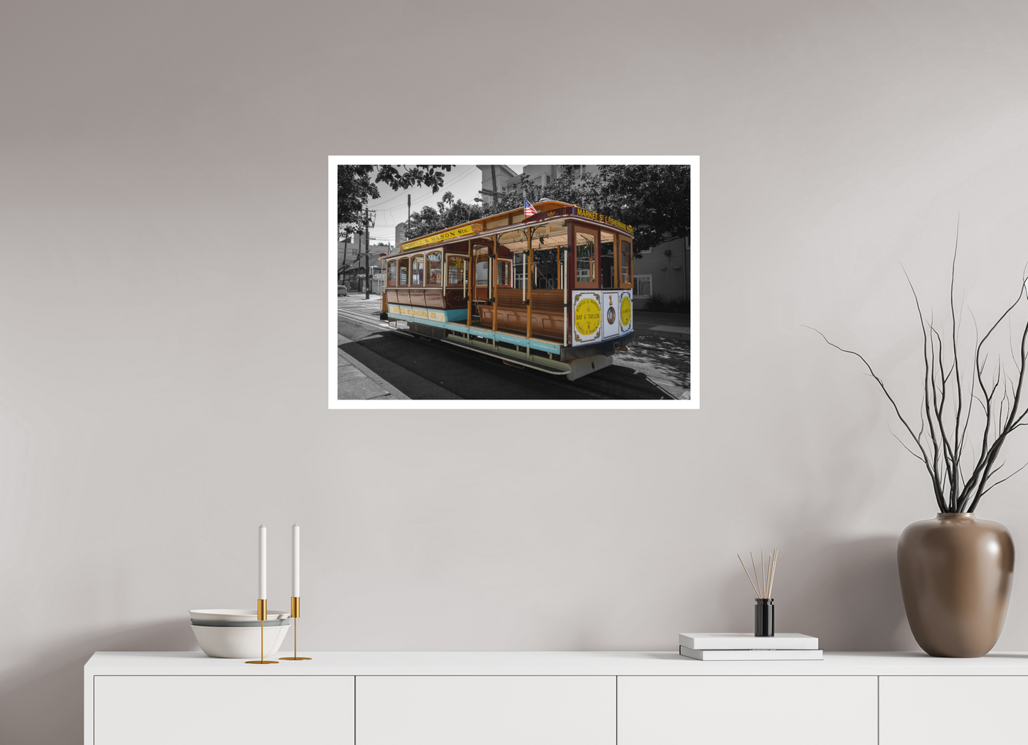 30 x 20″, Matte Hahnemühle Photo Rag Ultra Smooth San Francisco Powell - Mason Cable Car