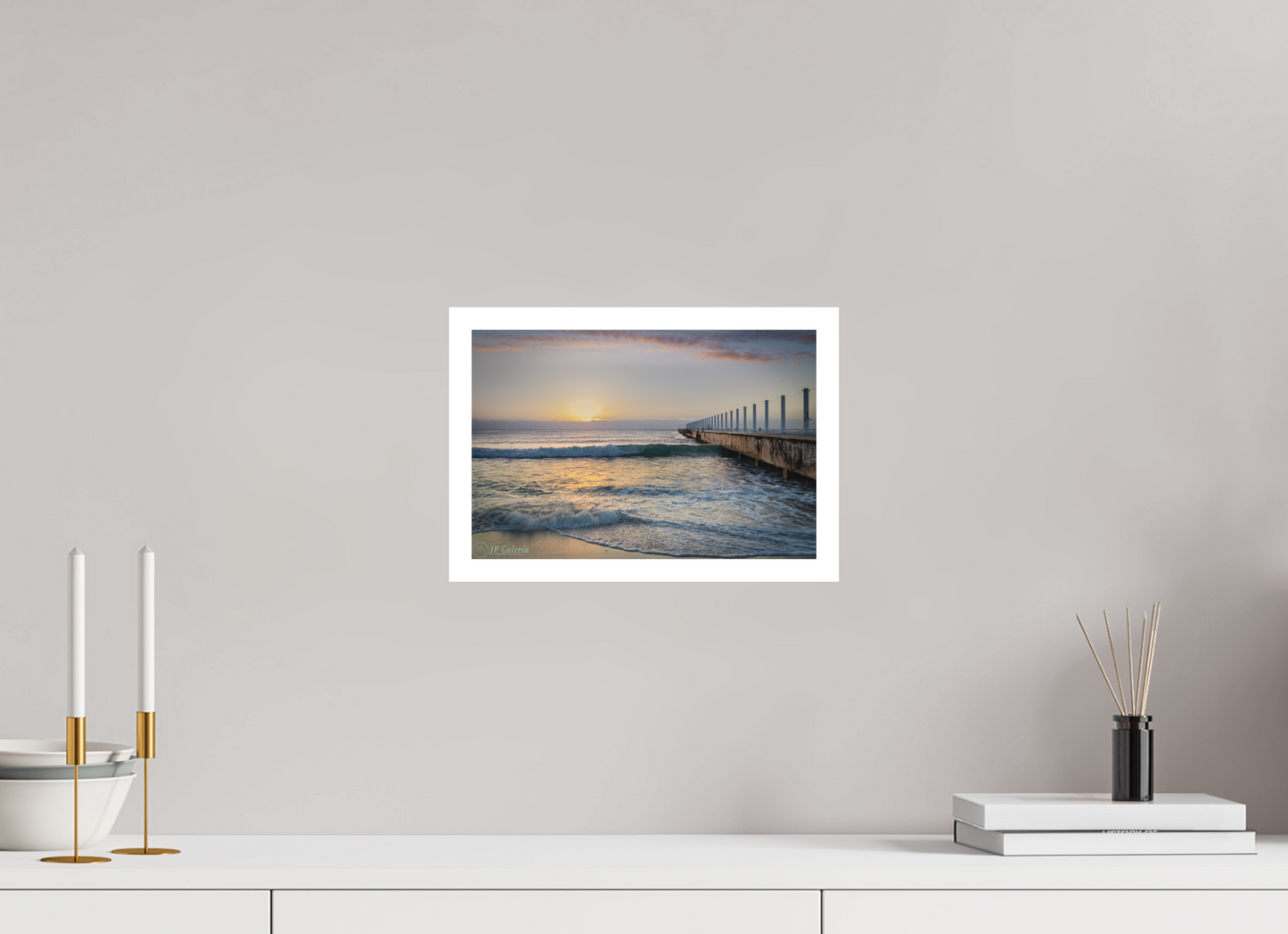 12 x 8″, Matte Hahnemühle Photo Rag Ultra Smooth Playa del Carmen Amanecer en el Muelle Constituyentes