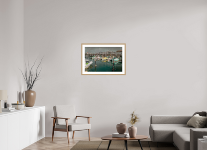 30 x 20″, Natual Oak Frame Print On Fuji Crystal San Francisco Botes en Muelle